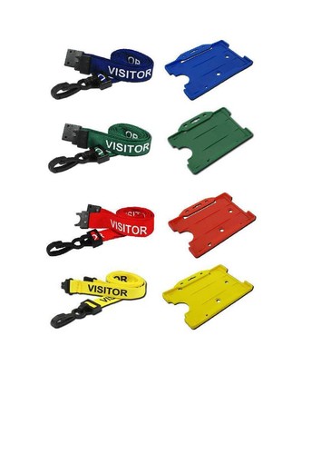 Visitor lanyards with rigid - lanyards,