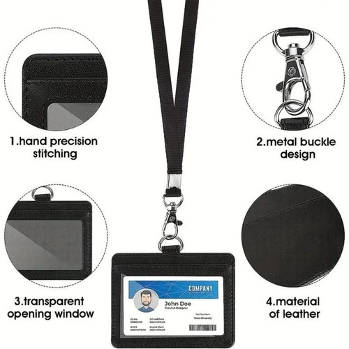 Leather badge holder - id,
