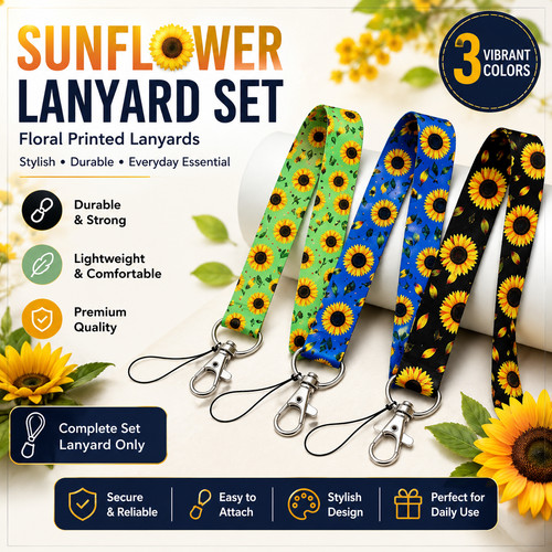 Sunflower lanyard neck strap - sunflower,