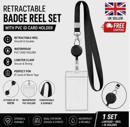 Retractable badge reel lanyard - badge,