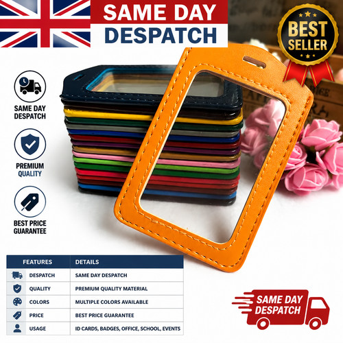Leather vertical badge - leather,