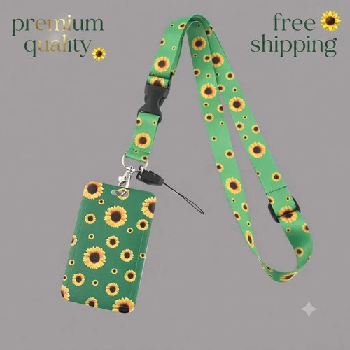 Floral lanyard neck strap - floral,