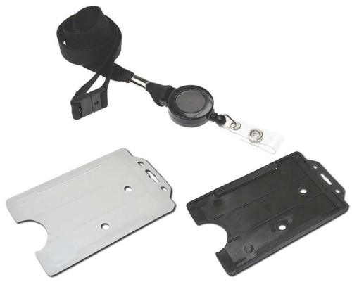 Black retractable neck - retractable, lanyard