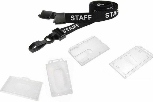 Staff lanyard black - black, neck