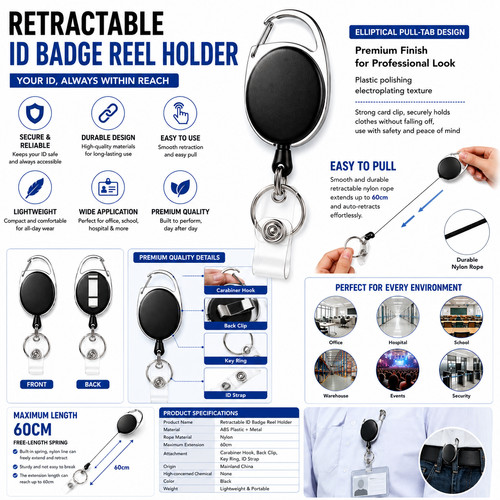 Retractable badge reel - retractable, id