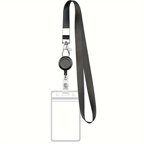 Black retractable badge - black, reel